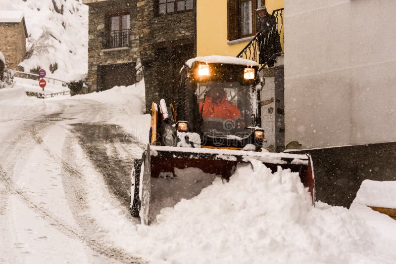 Canillo, Andorra : 2019 Janaury 23 : Cars under the snow in the town of Canillo in Andorra After a great snowfall.