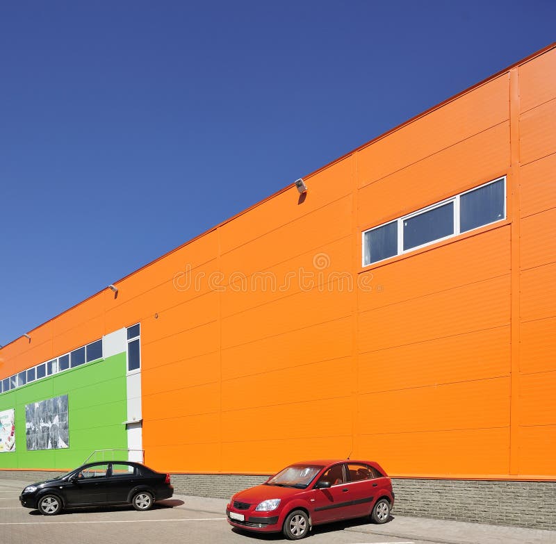 Cars and wall of a hangar