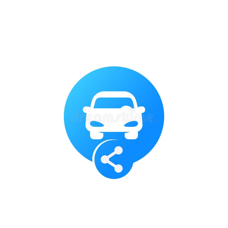Carsharing Icon For , Car And Share Sign Stock Vector Illustration