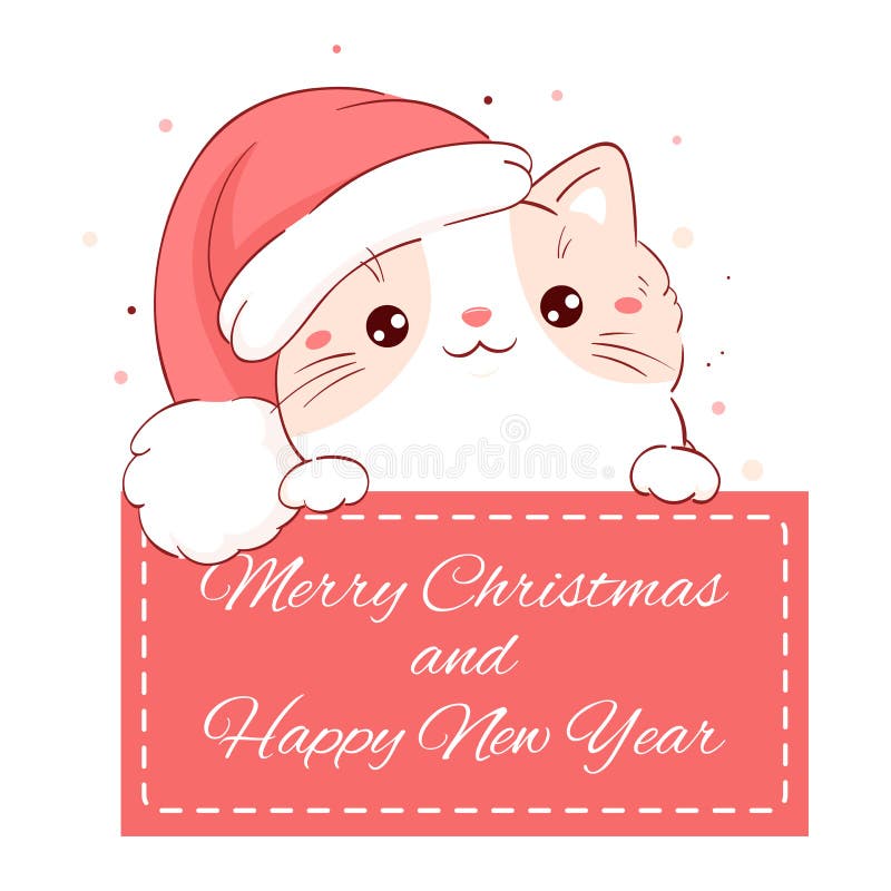 Papai Noel Com Inscrição Ho Ho Ho. Cartão De Natal Bonito. Royalty