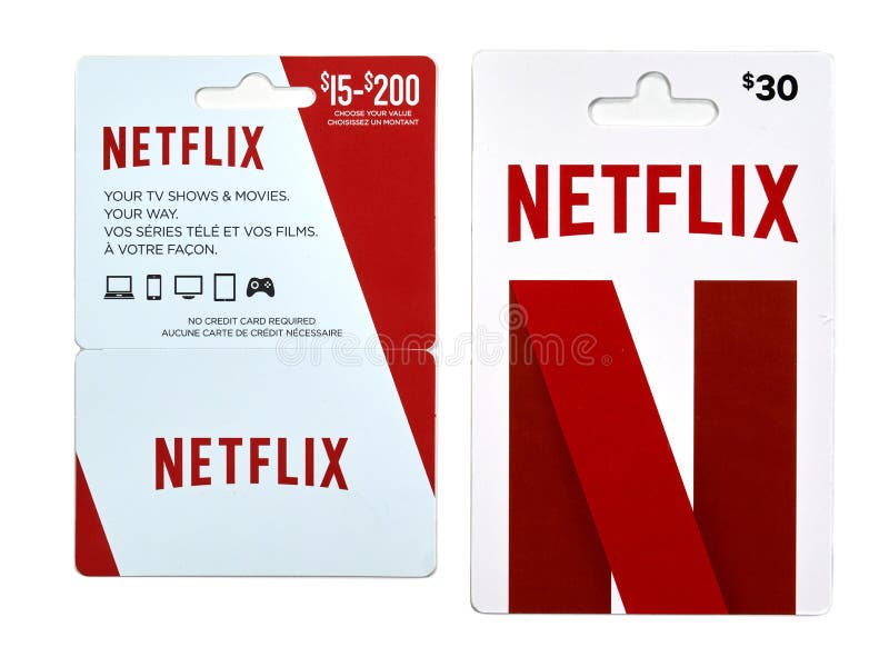 Cartão-presente Netflix foto de stock editorial. Imagem de