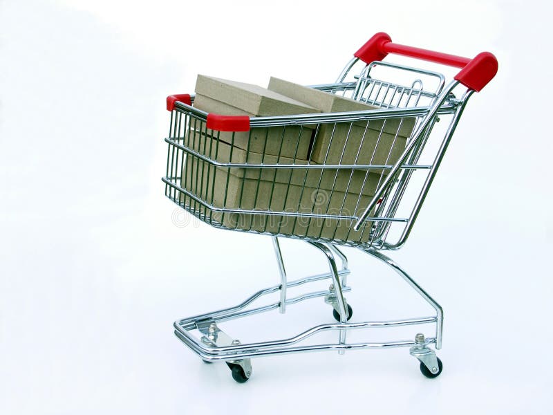 Cart full shopping royaltyfri fotografi