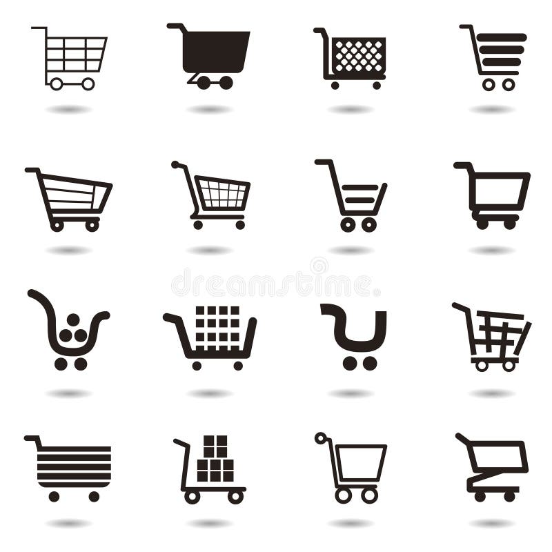 Cart icon set stock illustration