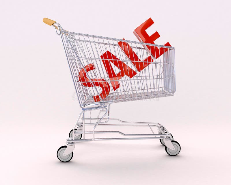 Cart for Purchases and Sale Stock Photo Image of discount, purchase
