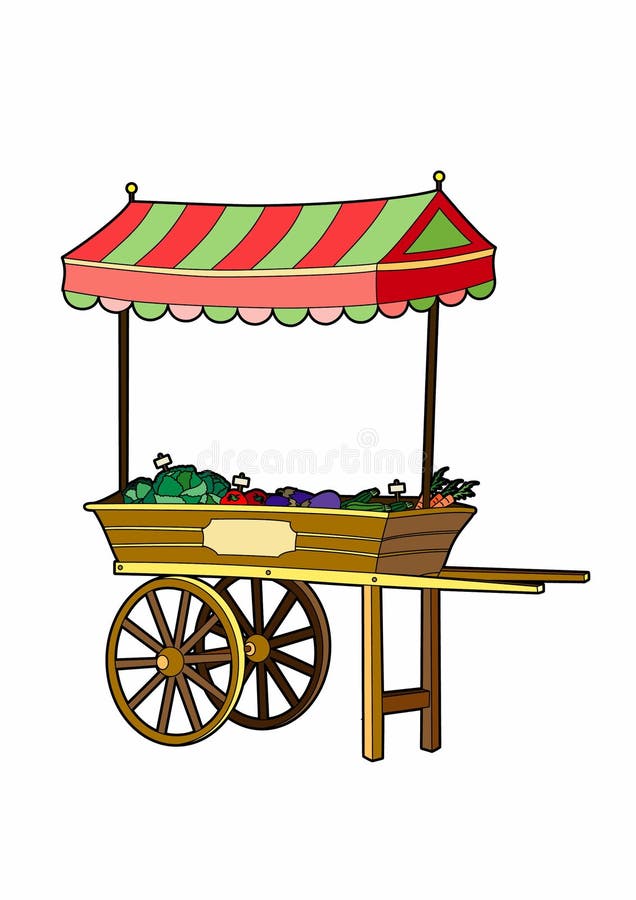 Cart of vegetables stock vector. Illustration of organic 96343741