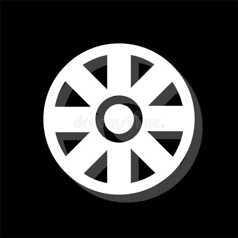 Cart Wheel icon flat stock illustration. Illustration of vintage