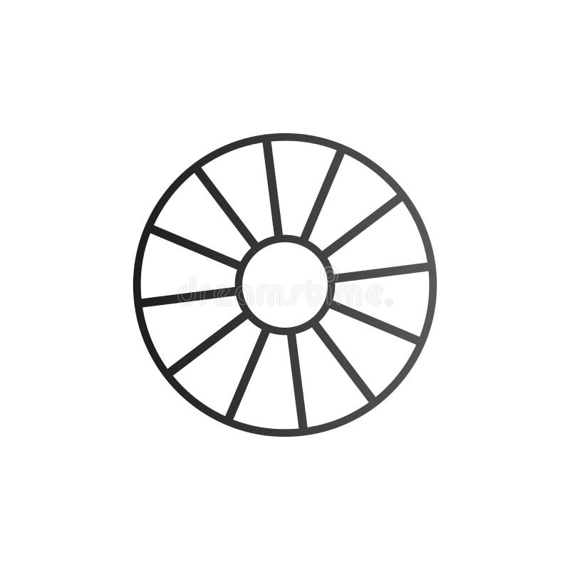 Cart Wheel Icon. Vector Illustration Isolated on White Background Stock