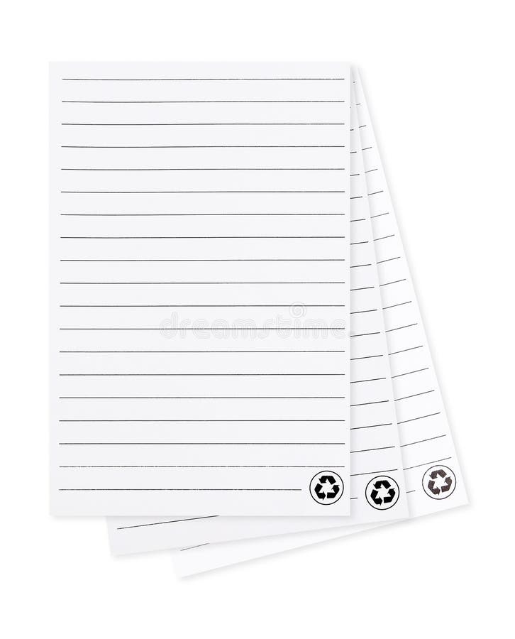 Carta in bianco con le pagine allineate del modello isolate su backgroun bianco fotografie stock libere da diritti Carta in bianco con le pagine allineate del modello isolate su backgroun bianco fotografie stock libere da diritti