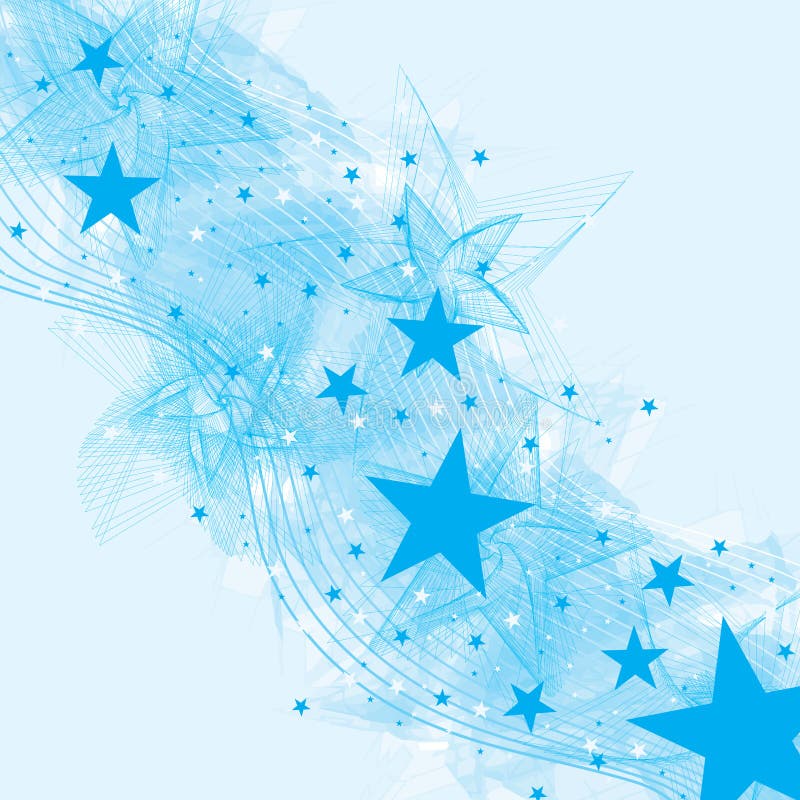 Carta blu della spazzola del fan della stella illustrazione vettoriale Carta blu della spazzola del fan della stella illustrazione vettoriale
