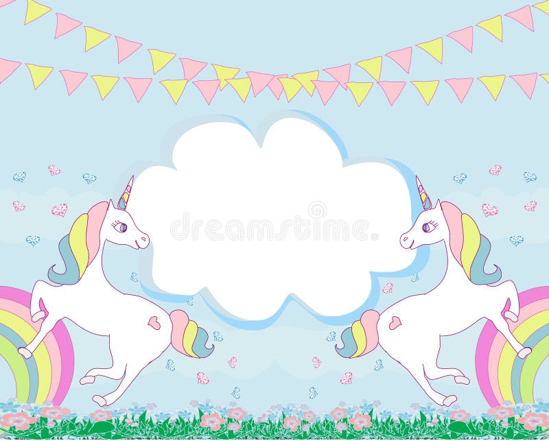 Carta con unicorni svegli royalty illustrazione gratis Carta con unicorni svegli royalty illustrazione gratis