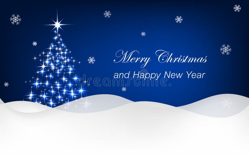 Carta da parati di Natale con l'albero di Natale ed i fiocchi di neve illustrazione di stock Carta da parati di Natale con l'albero di Natale ed i fiocchi di neve illustrazione di stock