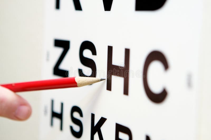Vision eye test chart test for 20/20 vision. Vision eye test chart test for 20/20 vision