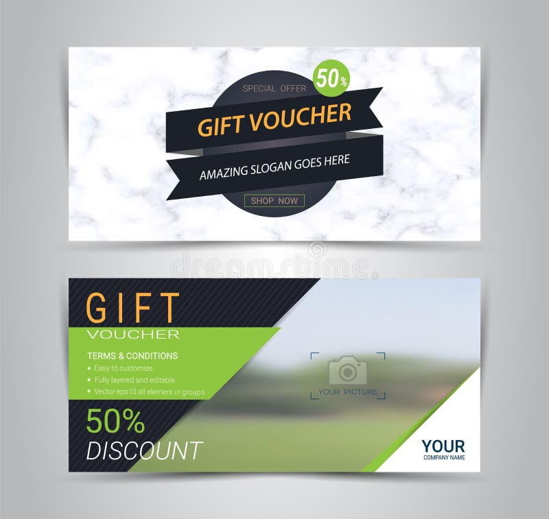Carta del buono di regalo o modello Web dell'insegna con fondo vago royalty illustrazione gratis Carta del buono di regalo o modello Web dell'insegna con fondo vago royalty illustrazione gratis