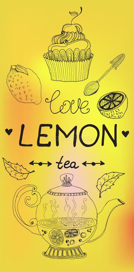 Carta del tè del limone di amore illustrazione vettoriale