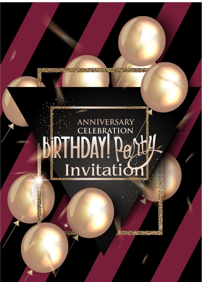 Carta dell'invito della festa di compleanno con il fondo di semitono strutturato di effetto, aerostati royalty illustrazione gratis Carta dell'invito della festa di compleanno con il fondo di semitono strutturato di effetto, aerostati royalty illustrazione gratis