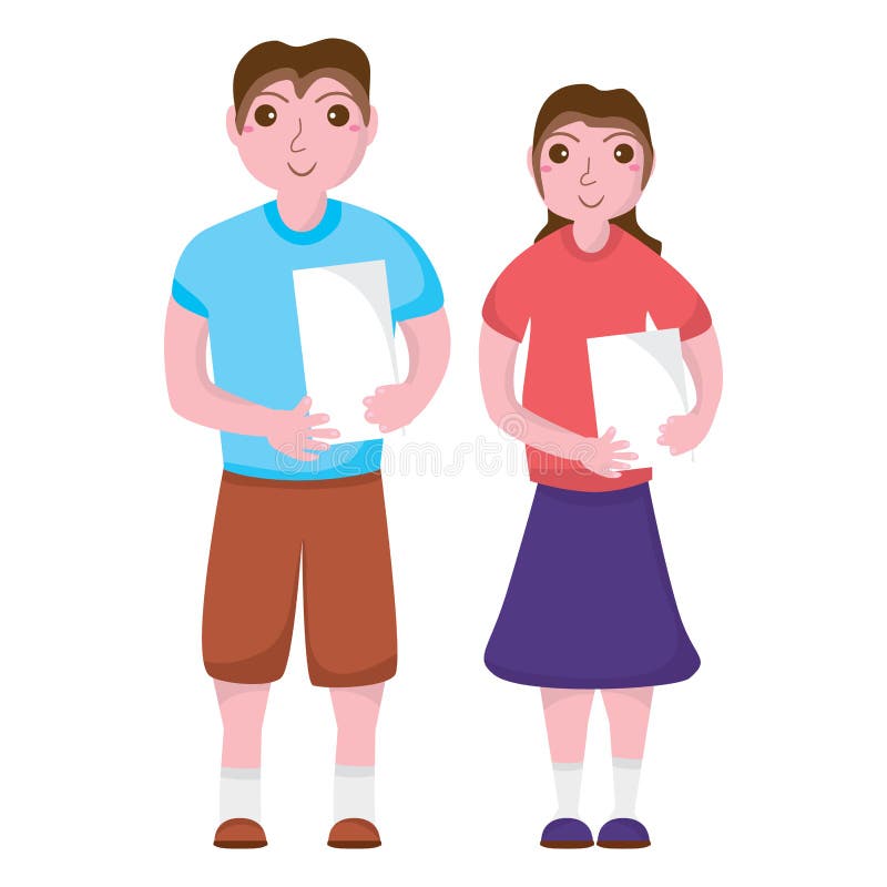 Carta della tenuta della ragazza del ragazzo royalty illustrazione gratis Carta della tenuta della ragazza del ragazzo royalty illustrazione gratis
