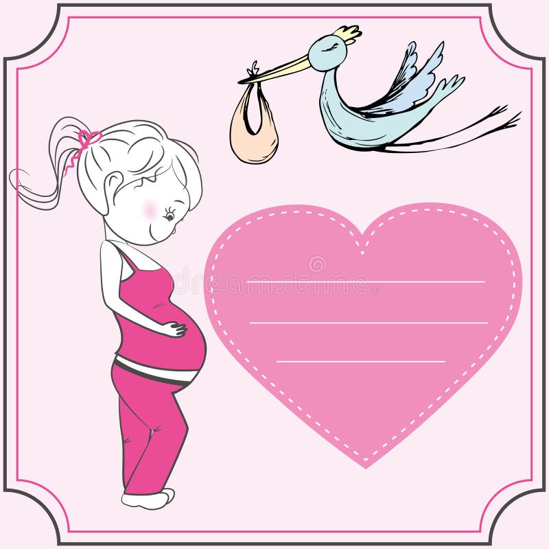 Carta di annuncio del bambino illustrazione di stock Carta di annuncio del bambino illustrazione di stock