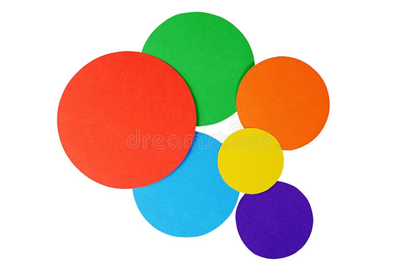 Carta di colore dei cerchi isolata su bianco fotografia stock Carta di colore dei cerchi isolata su bianco fotografia stock
