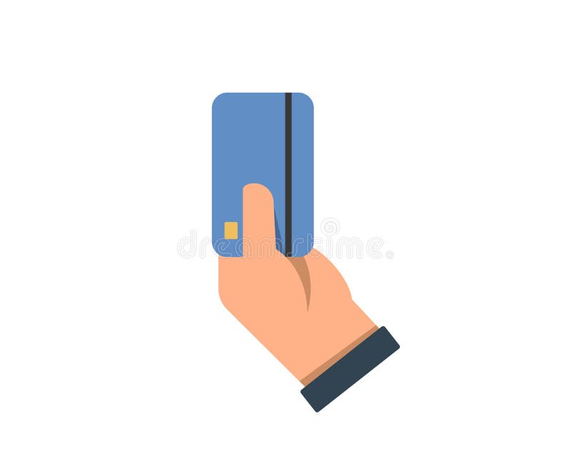 Carta di credito della holding della mano Illustrazione dell'icona di vettore nello stile piano Pagamento con il concetto della c royalty illustrazione gratis Carta di credito della holding della mano Illustrazione dell'icona di vettore nello stile piano Pagamento con il concetto della c royalty illustrazione gratis