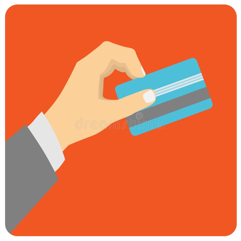 Carta di credito della tenuta della mano da pagare illustrazione vettoriale Carta di credito della tenuta della mano da pagare illustrazione vettoriale