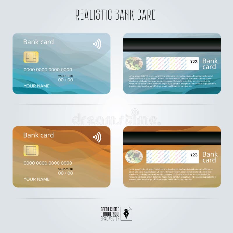Carta di credito Due lati Ambiti di provenienza colorati dell'onda Vettore del modello illustrazione di stock Carta di credito Due lati Ambiti di provenienza colorati dell'onda Vettore del modello illustrazione di stock