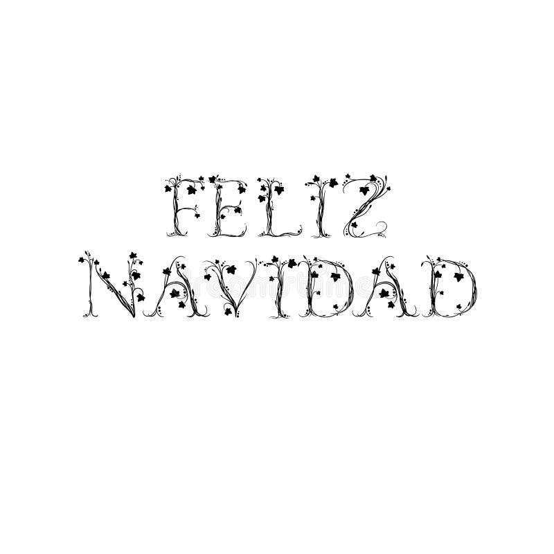 Carta Di Feliz Navidad Hand Lettering Greeting Buon Natale Nello Spagnolo Illistration Di Vettore Calligrafia Moderna Illustrazione Vettoriale Illustrazione Di Celebrazione Natale