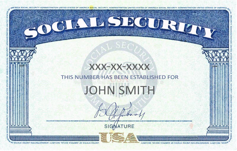 Carta di sicurezza sociale ssn