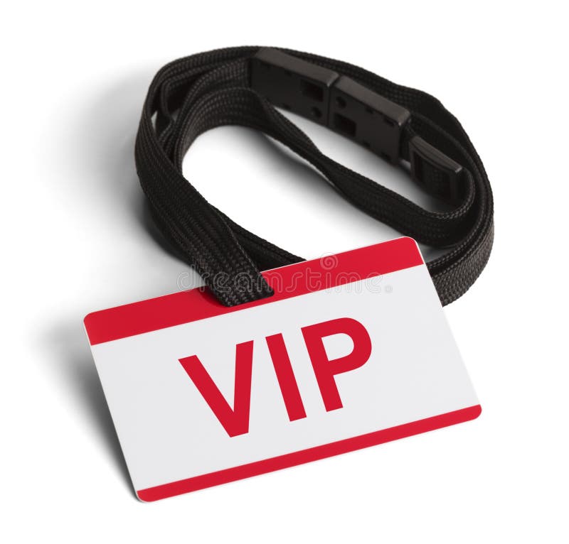 Red and White VIP ID Card on White Background. Red and White VIP ID Card on White Background.