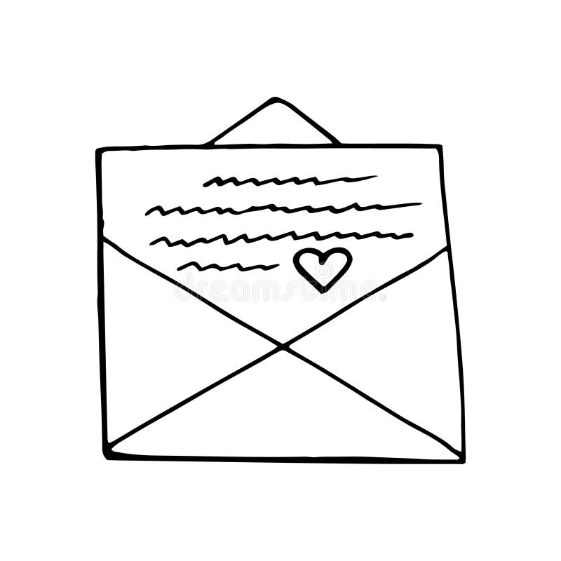 ilustração de envelope e coração em estilo minimalista 19198822 PNG