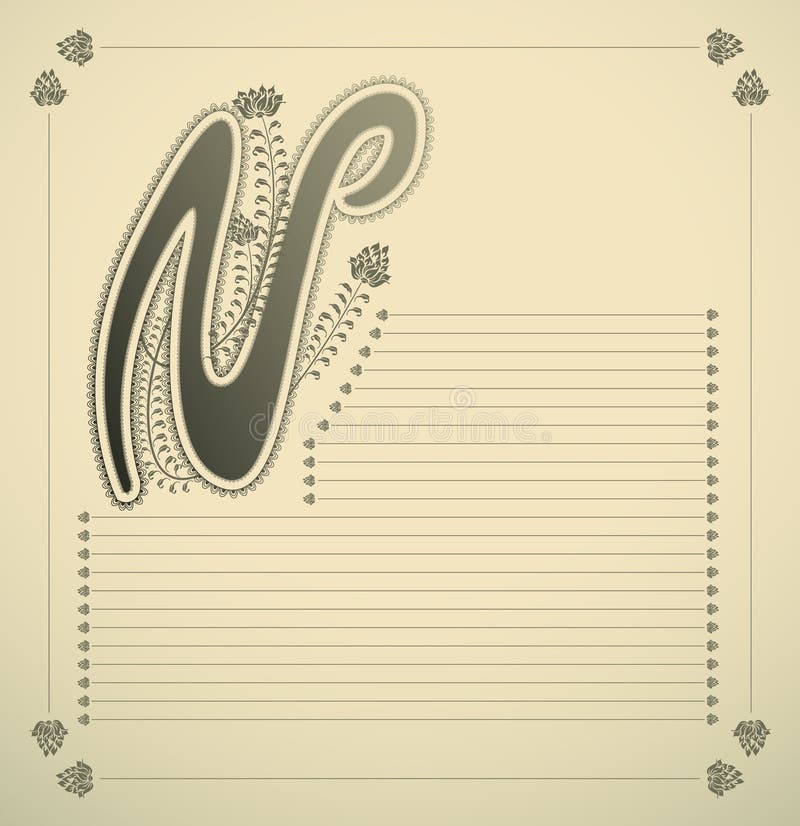 Carta ornamental - N