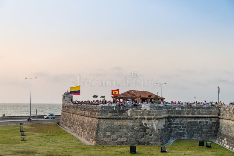 Cartagena, Colombia. April 2018. A view of cafe del mar viewpoint in Cartagena, Colombia. Cartagena, Colombia. April 2018. A view of cafe del mar viewpoint in Cartagena, Colombia.