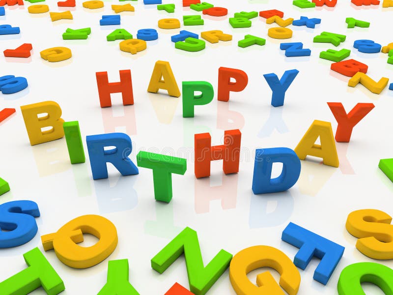 Cartas coloridas aisladas en feliz cumpleaños del fondo blanco Cartas coloridas aisladas en feliz cumpleaños del fondo blanco