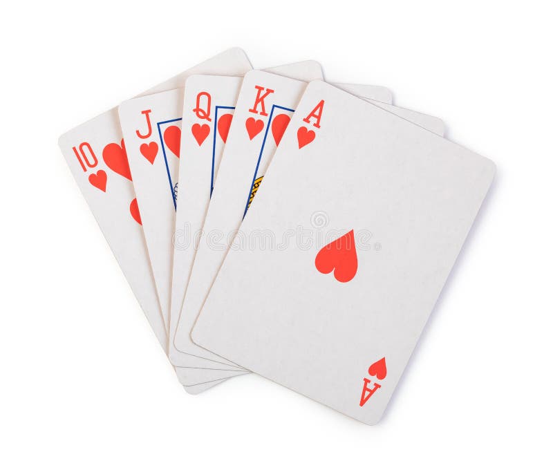 Cartas de jogar em fundo branco fotos de stock