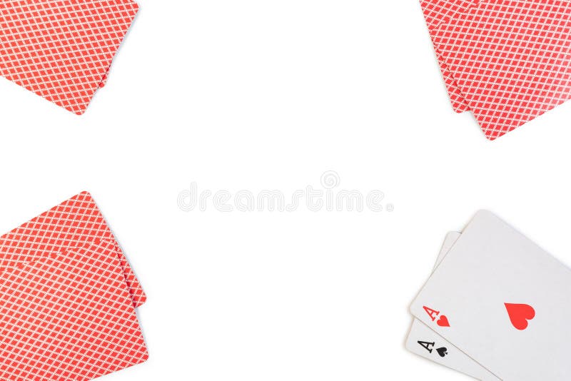 Cartas de jogar em fundo branco imagens de stock royalty free