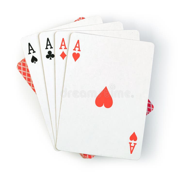 Cartas de jogar em fundo branco foto de stock