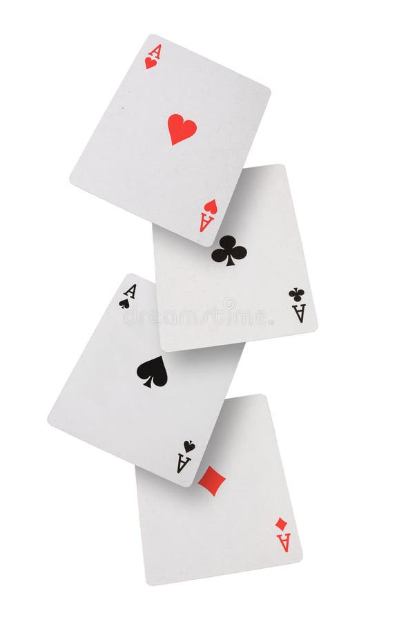 Cartas de jogar em fundo branco imagem de stock