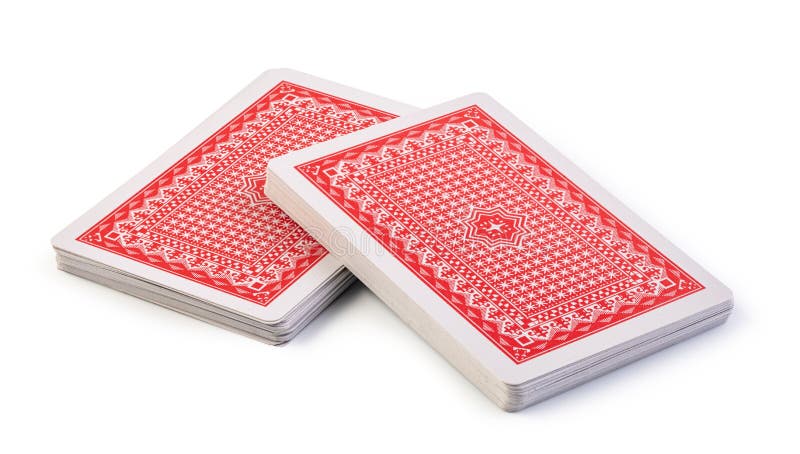Cartas de jogar em fundo branco foto de stock