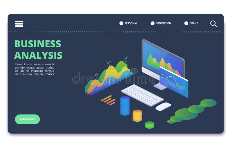 Cartas de las estadísticas de negocio, concepto del vector de los diagramas Plantilla financiera de la bandera del analytics libre illustration Cartas de las estadísticas de negocio, concepto del vector de los diagramas Plantilla financiera de la bandera del analytics libre illustration