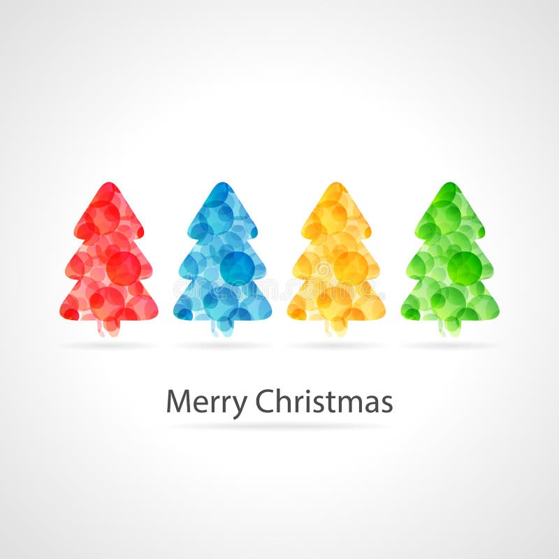 Cartaz do Feliz Natal - árvores de Natal coloridas ilustração stock Cartaz do Feliz Natal - árvores de Natal coloridas ilustração stock