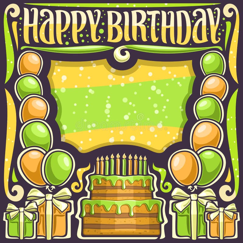 Cartaz do vetor para o feliz aniversario ilustração do vetor Cartaz do vetor para o feliz aniversario ilustração do vetor
