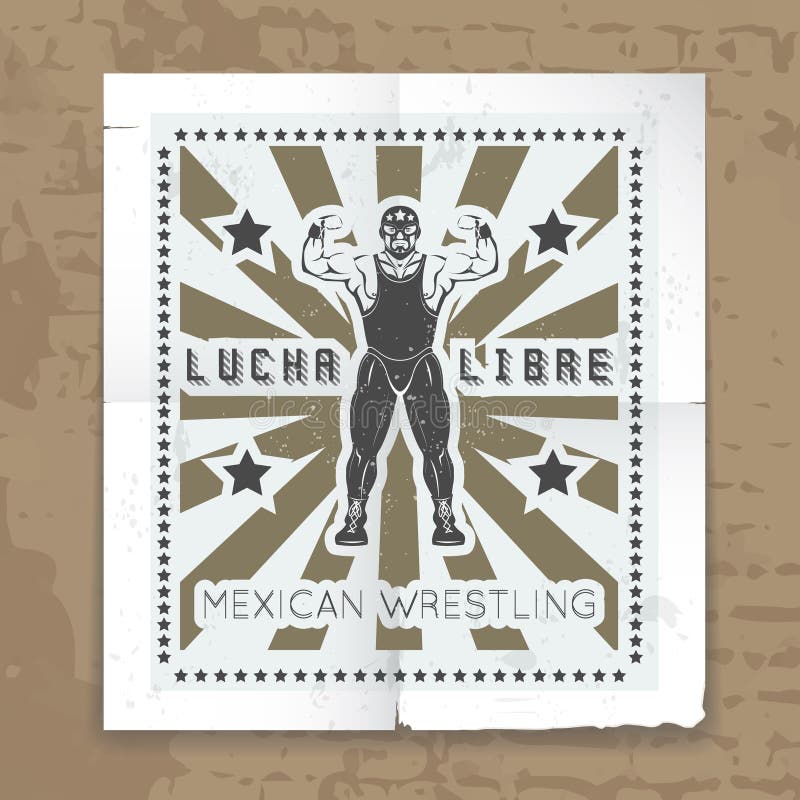 Cartaz de propaganda da transmissão da batalha final do show de luta livre.  lucha libre lutador extremo mexicano usando máscara, pronto para o esporte  competição desempenho promoção design ilustração vetorial