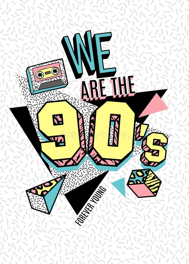 Cartaz No Estilo De 80s-90s Memphis Ilustração do Vetor - Ilustração de  néon, divertimento: 95215547