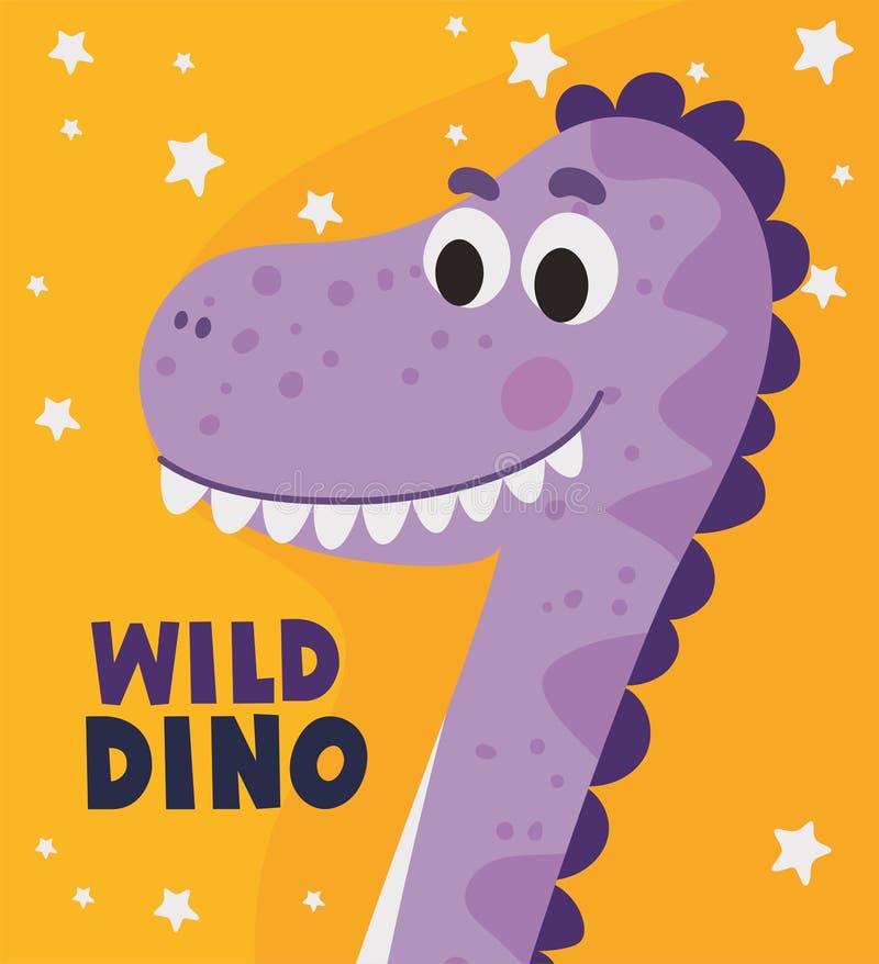 Ilustração Infantil De Um Dinossauro Roxo Ilustração do Vetor - Ilustração  de divertir, dino: 211501123