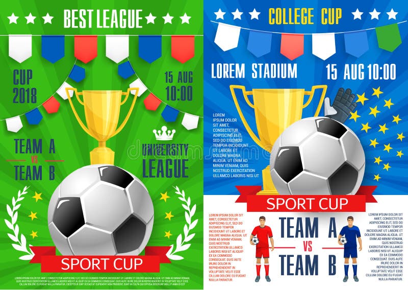 Flyer de jogo de futebol ou design de cartaz., Vetor Premium