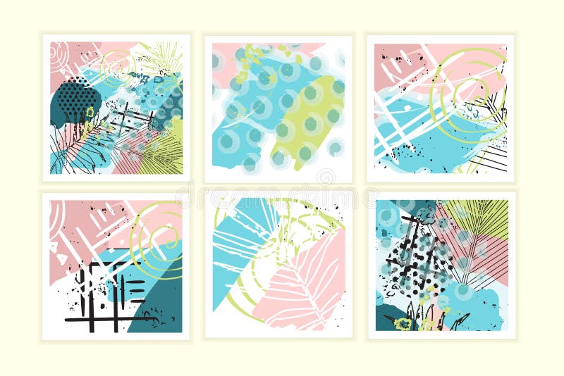 Universal floral posters set. Creative hand drawn tropical textures. Tropical madness cards for wedding, anniversary, birthday, Valentin`s day, party invitations. Universal floral posters set. Creative hand drawn tropical textures. Tropical madness cards for wedding, anniversary, birthday, Valentin`s day, party invitations.
