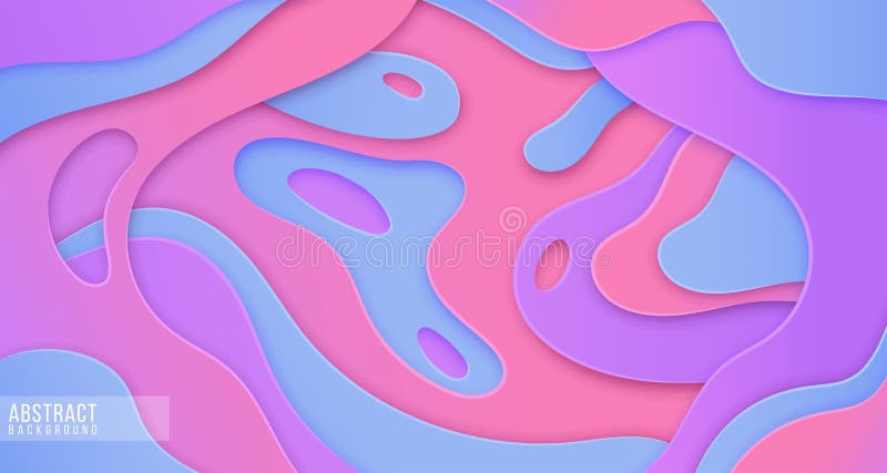 Abstract paper cut layered posters. In pink, purple and blue colors. Fluid shapes brochure template. For banner, identity card, cover design, leaflet. Vector illustration. Cut layers. EPS 10. Abstract paper cut layered posters. In pink, purple and blue colors. Fluid shapes brochure template. For banner, identity card, cover design, leaflet. Vector illustration. Cut layers. EPS 10.