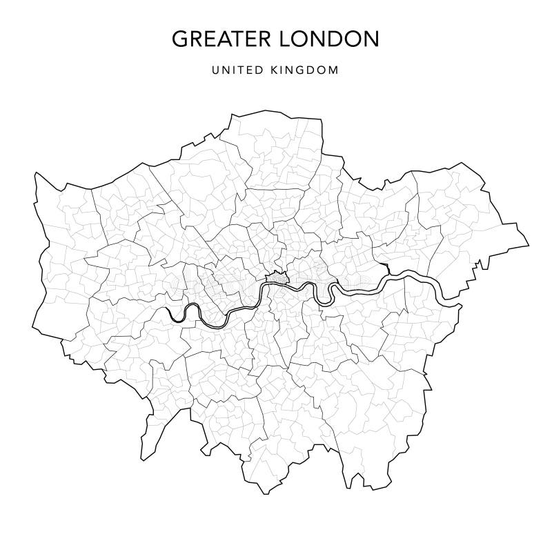 Carte Administrative Vectorielle Du Grand Londres Vecteurs libres