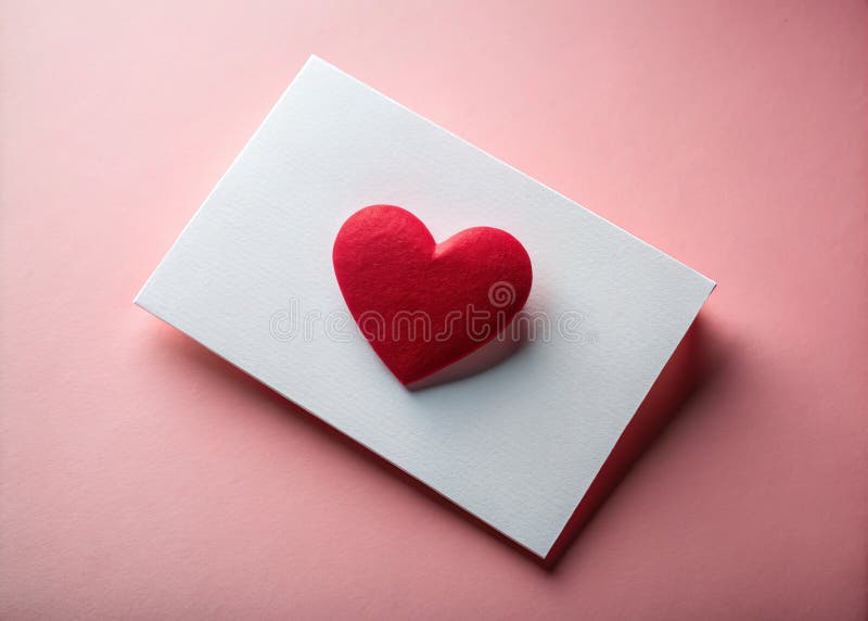 Carte albă rafinată cu Inimă Roșie Un dar romantic pentru aniversările de Ziua Îndrăgostiților și altele vector illustration