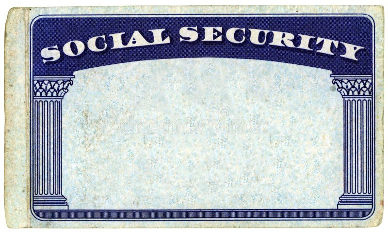 Carte américaine vierge de sécurité sociale