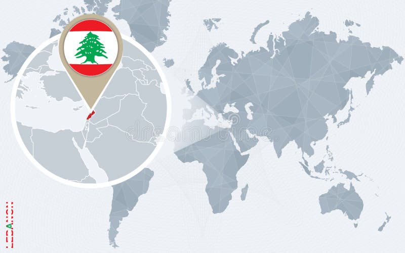 Le Liban Sur La Carte Du Monde Illustration Stock